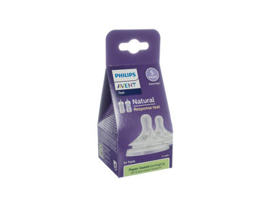Žindukas Philips AVENT "Natural Response" silikoninis ypač greitos tėkmės (5 srauto), 2 vnt. (SCY965/02)