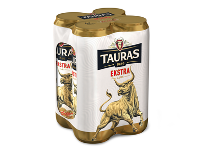 Alus TAURAS Ekstra, 5,2%, 4 x 0,568l, skardinė