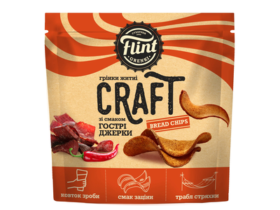 Duonos užkandžiai FLINT, Craft, vingiuoti, aštraus skonio, 80 g