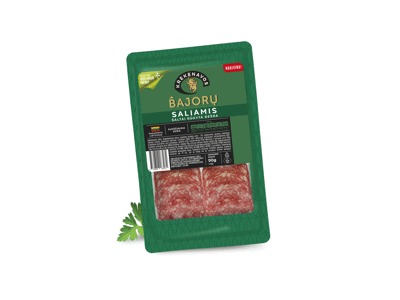 Šaltai rūkytas BAJORŲ saliamis griežinėliais, a. r., 90 g