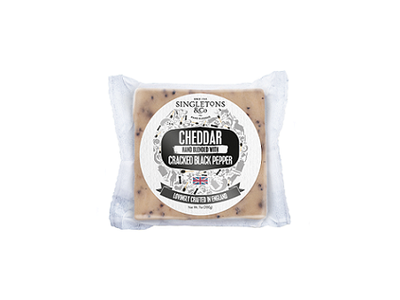 Čederio sūris SINGLETONS & CO, su grūstais juodaisiais pipirais, 200 g