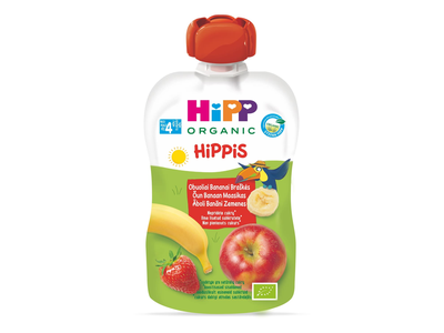 Ekol. obuol. banan. brašk. tyrelė HIPP, 100 g