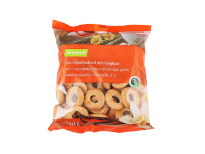 Vanilės skonio mini traškučiai RIMI, 220g