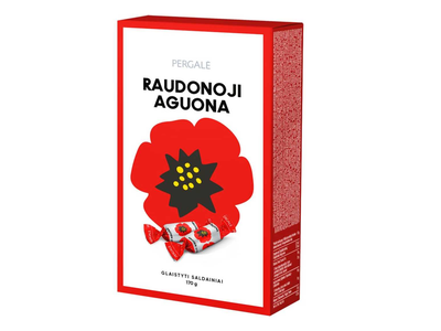 Saldainiai dėžutėje PERGALĖ RAUDONOJI AGUONA, 170g