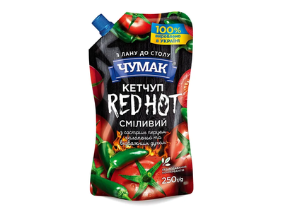 Aštrusis kečupas CHUMAK RED HOT, 250 g