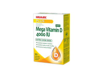 WALMARK kapsulės MEGA Vitamin D 4000 IU Forte N90