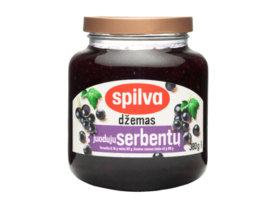 Juodųjų serbentų džemas SPILVA, 380 g