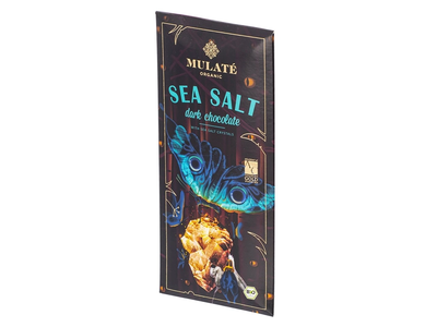 Ekologiškas juodasis šokoladas su jūros druskos kristalais MULATE ORGANIC SEA SALT, 80 g