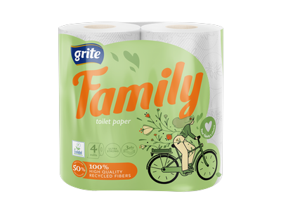 Tualetinis popierius GRITE FAMILY, 3 sl., 4 vnt.