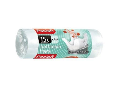 Šiukšlių maišai PACLAN, vonios kambariui, braškiu kvapo, 15 l, 8 mk,  40 vnt.