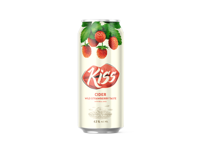 Sidras KISS, žemuogių skonio, 4,5%, 0,5 l, skardinė D