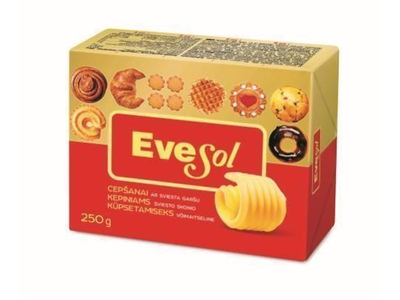 EVESOL Margarinas kepimui su sviestu, 72%, 250 g