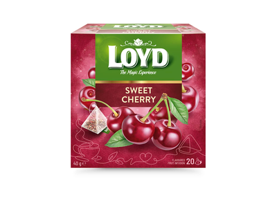 Vyšnių skonio vaisinė arbata LOYD, 20 x 2 g