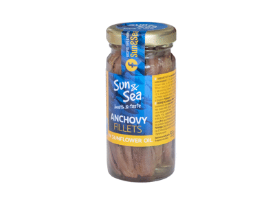 Ančiuvių filė SUN&SEA saulėgrąžų aliejuje, 100 g
