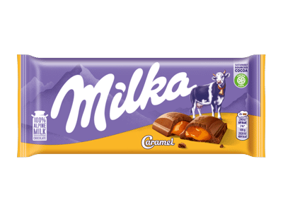 Pieninis šokoladas MILKA su karamelės įdaru, 100 g