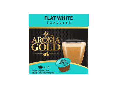 Kavos kapsulės AROMA GOLD FLAT WHITE, 187,2 g