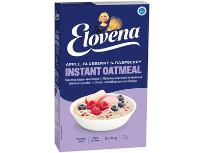 Avižinė košė NORDIC su obuoliais, mėlynėmis ir avietėmis, 210 g