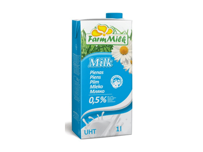 UAT pienas FARM MILK, 0,5% rieb., 1 l