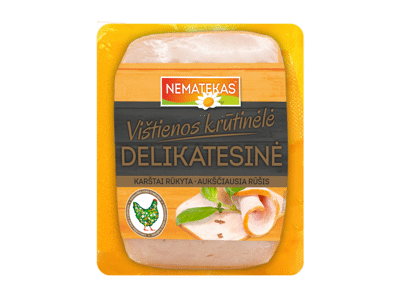 Karštai rūkytos DELIKATESINĖS broilerių krūtinėlės, a. r., 1 kg