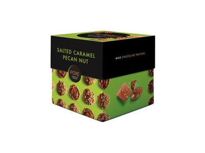 Pieninio šokolado PURE CHOCOLATE triufeliai su sūrios karamelės kremo įdaru, 110 g