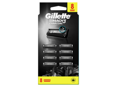 Skustuvo galvutės GILLETTE MACH3 Charcoal, 8vnt.