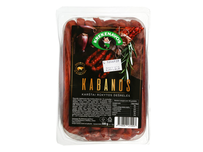 Karštai rūkytos KABANOSY dešrelės, I r., 500g