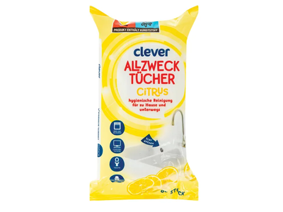 Universalios drėgnos servetėlės CLEVER CITRUS, 80 vnt