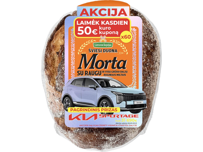 Duona su raugu ir rugin. miltais MORTA, 500 g