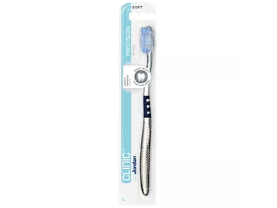 JORDAN dantų šepetėlis su dėkliuku CLINIC PRECISION WHITE SOFT, 1 vnt.
