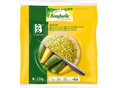 Cukinijos BONDUELLE "Brunoise" pjaustymo, 2,5kg
