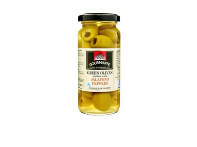 Žaliosios alyvuogės GOURMANTE, įdarytos jalapenais, sūryme, 227 g /127 g