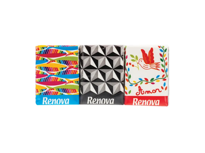 Popierinės nosinaitės RENOVA DESIGN 6 vnt., 4 sl., 42 lap.