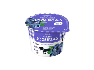 Jogurtas VILKYŠKIŲ su šilauogėmis, 3,5 % rieb., 200 g