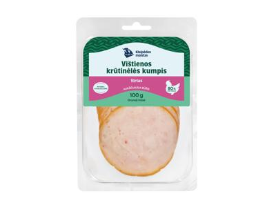 KLAIPĖDOS virtas pjaustytas vištos krūtinėlės kumpis, a. r., 100 g