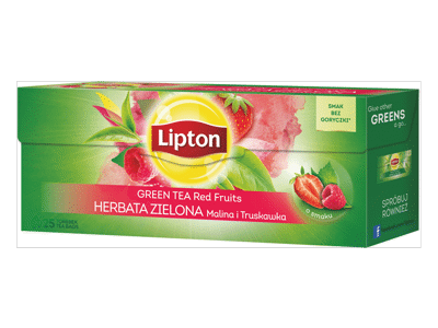Žalioji arbata su avietėmis ir braškėmis LIPTON, 20 vnt., 28 g