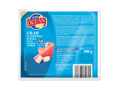 Krabų lazdelės iš surimio WIDE OCEAN, 300 g