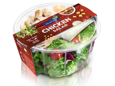 Pietų dėžutė FIT&EASY salotos su vištiena, 222 g.