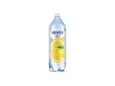 Lengvai gazuotas stalo vanduo su citrinos aromatu AKVILĖ, 1.5 l
