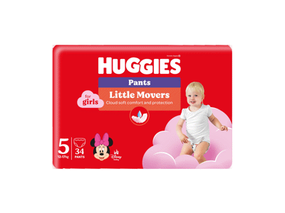 Sauskelnės-kelnaitės HUGGIES PANTS 5 JUMBO GIRL, 12-17 kg, 34 vnt.