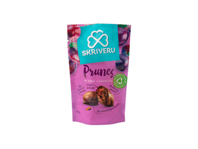 Slyvos SKRIVERU su juoduoju šokoladu, 110 g