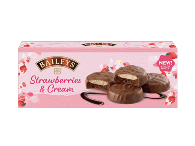 Sausainiai BAILEYS su braškių įdaru, 128 g