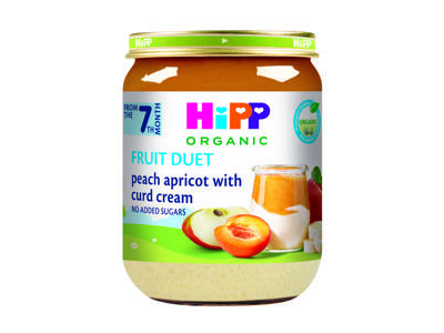 Ekol. tyrelė HIPP su pers., abrik., varškės kremu, 7+ mėn., 160 g