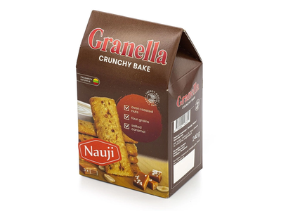 Dzūkijos keturių grūdų sausainiai Granella su riešutais ir sūria karamele, 240 g