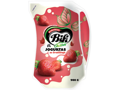 Jogurtas BIFI ACTIVE su braškėmis, 2 % rieb., 900 g