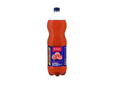Raudonųjų apelsinų ir greipfrutų skonio gazuotas gaivusis gėrimas RASA, 2 l 