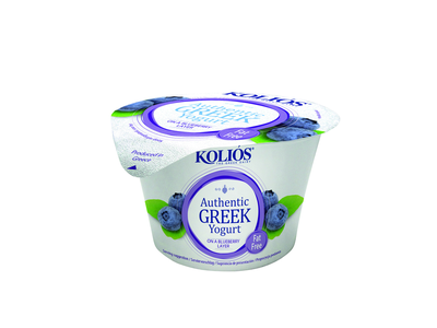 Graikiškas jogurtas KOLIOS, autentiškas, 0%, su mėlynėmis,150 g