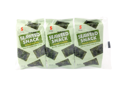 Jūrų dumblių užkandis SAMLIP, vasabio skonio (3 x 4 g), 12 g