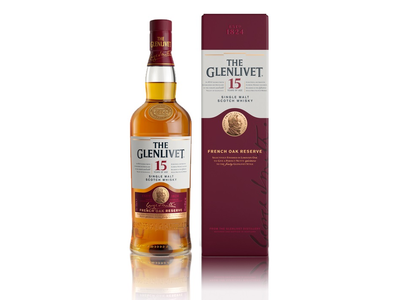 Škotiškas salyklinis viskis GLENLIVET 15Y.O. su dėž., 40%, 0,7 l