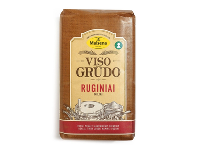 Viso grūdo ruginiai miltai MALSENA, 1,75 kg