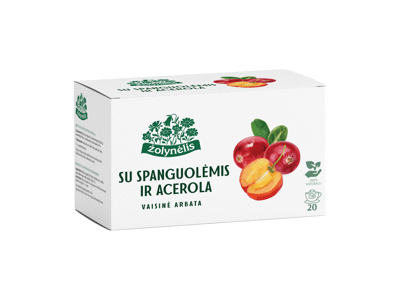 Vaisinė arbata ŽOLYNĖLIS su spanguolėmis, malpigijomis, 40 g